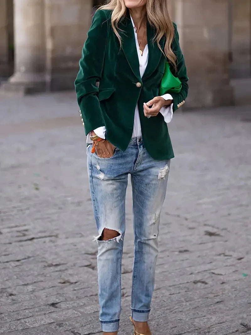 Laurel Crest™ | Elegant Velvet Blazer