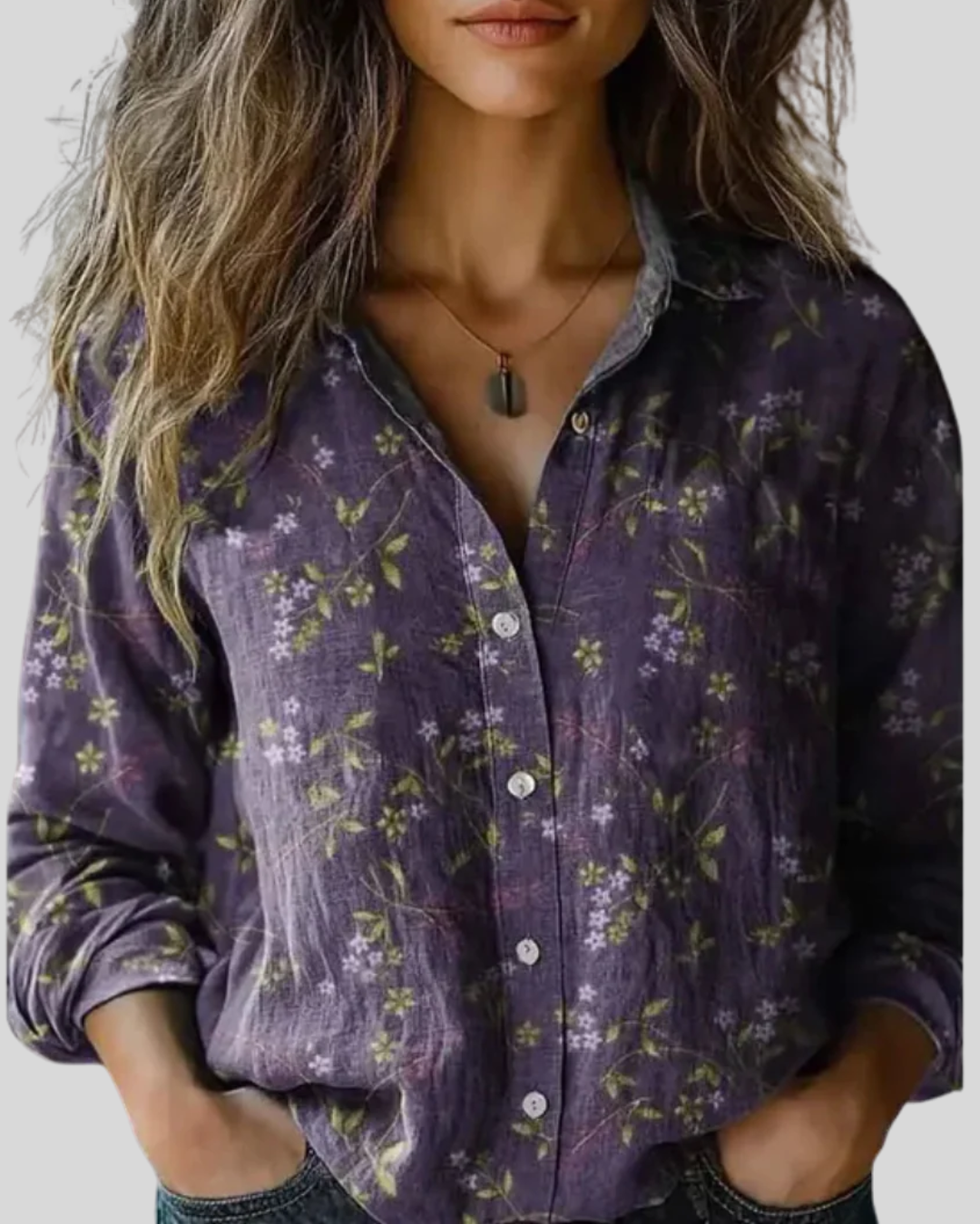 Isabelle™ – Lavender Whisper Blouse | Vintage Muse Collection