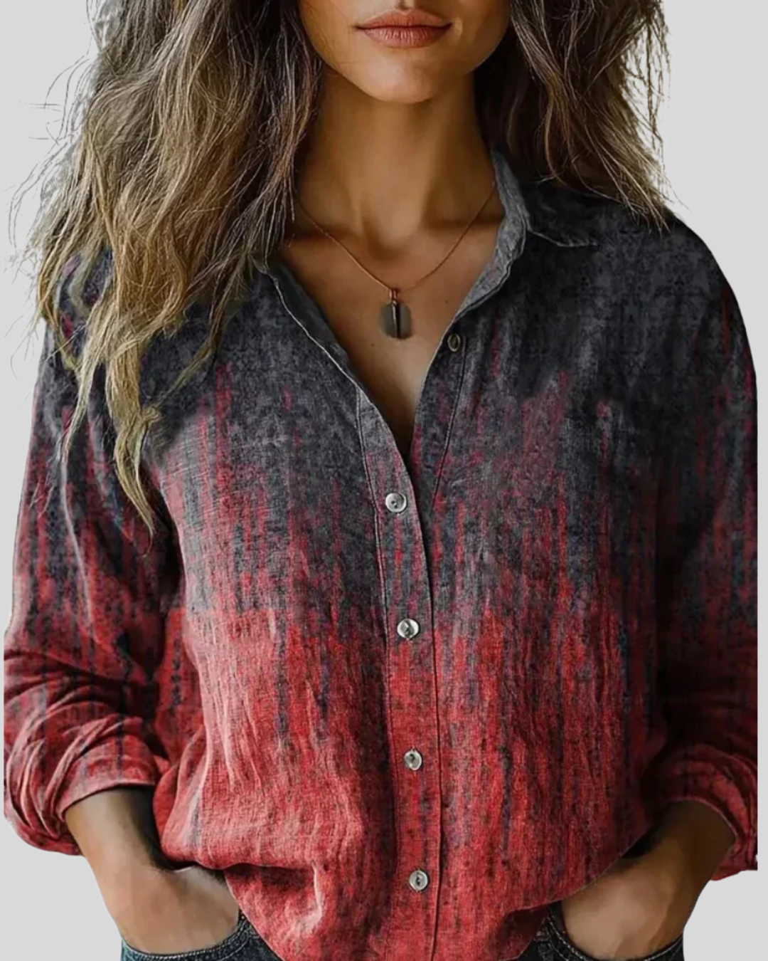 Colette™ – Crimson Shadow Blouse | Vintage Muse Collection