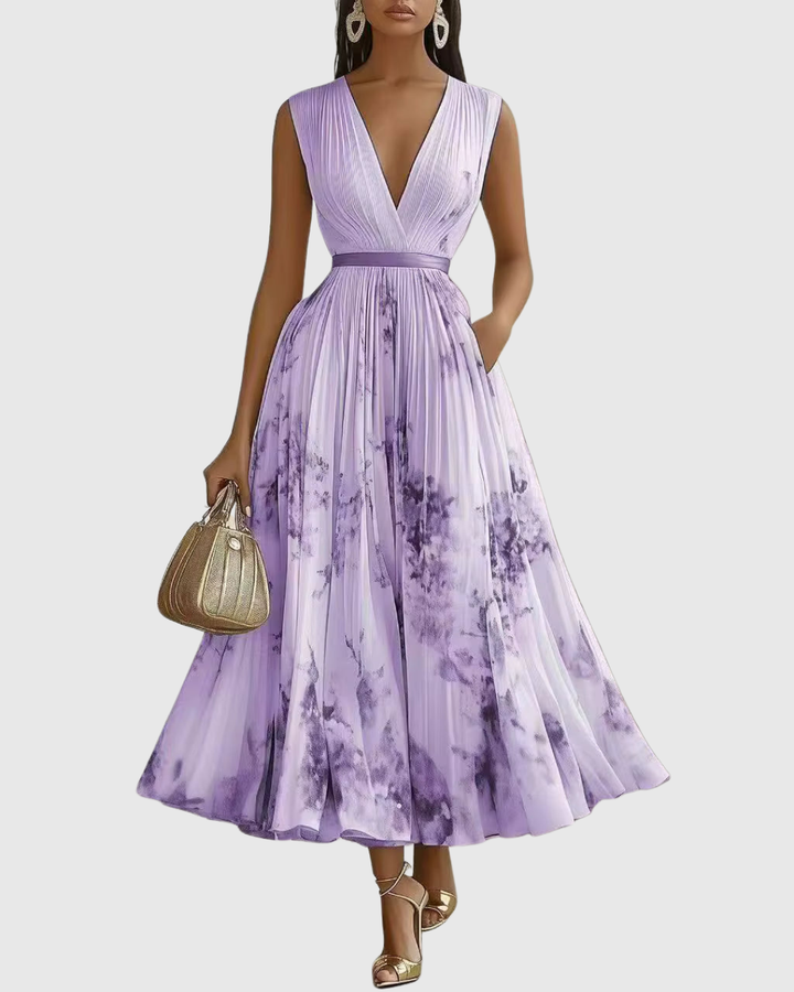 JOANA | ELEGANT PLEATED MAXI DRESS