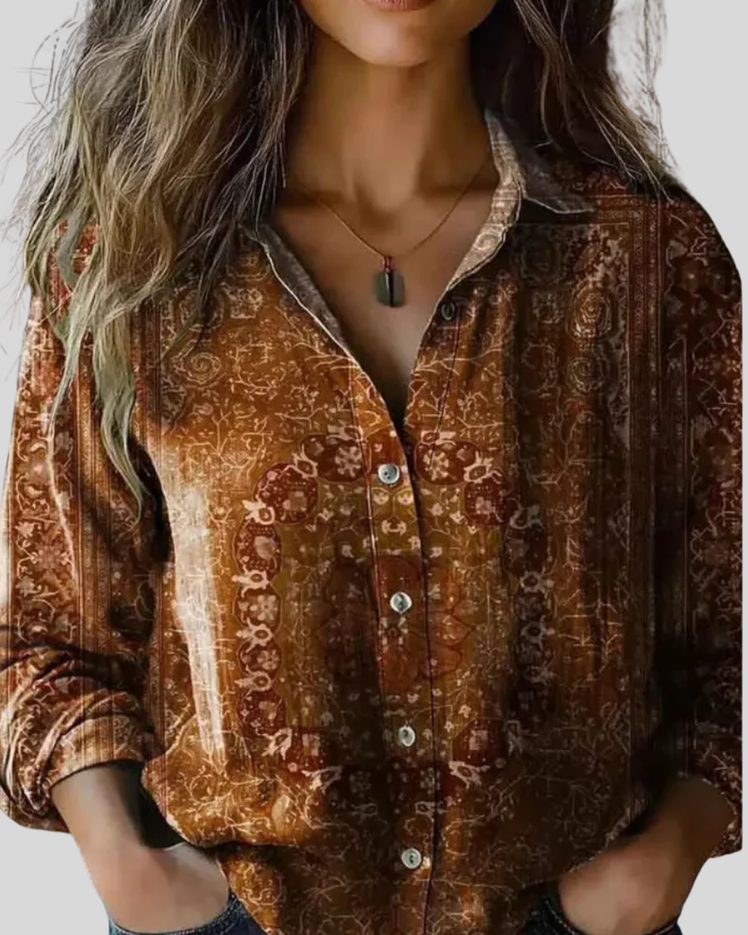 Manon™ – Amber Glow Blouse | Vintage Muse Collection