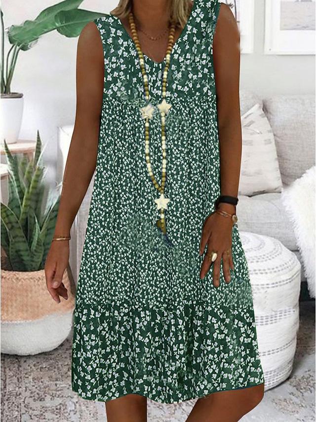 Laura | Sleeveless Floral V-Neck Dress