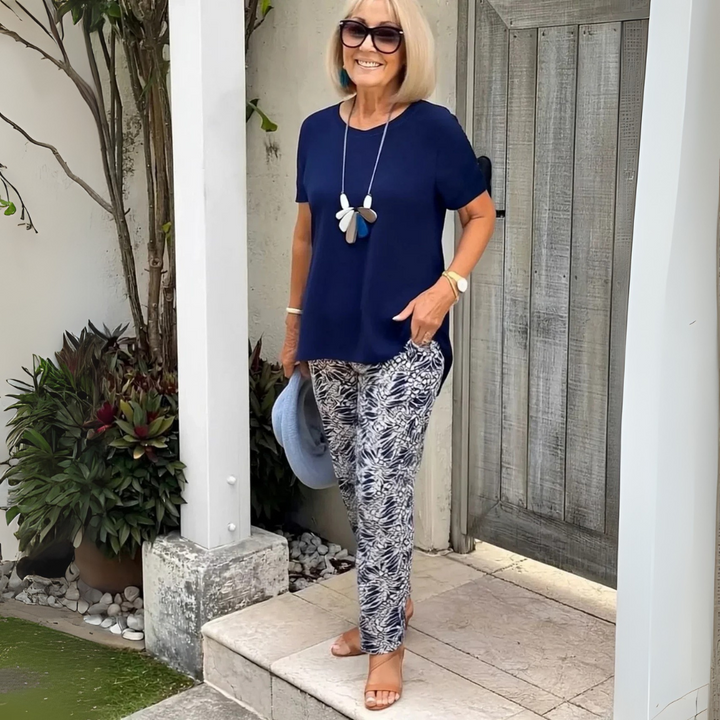 Natalie | Cotton-Blend Two-Piece Set – Effortless Polish, All-Day Comfort