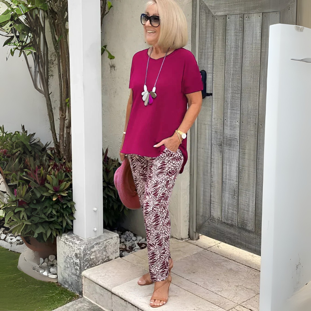 Natalie | Cotton-Blend Two-Piece Set – Effortless Polish, All-Day Comfort