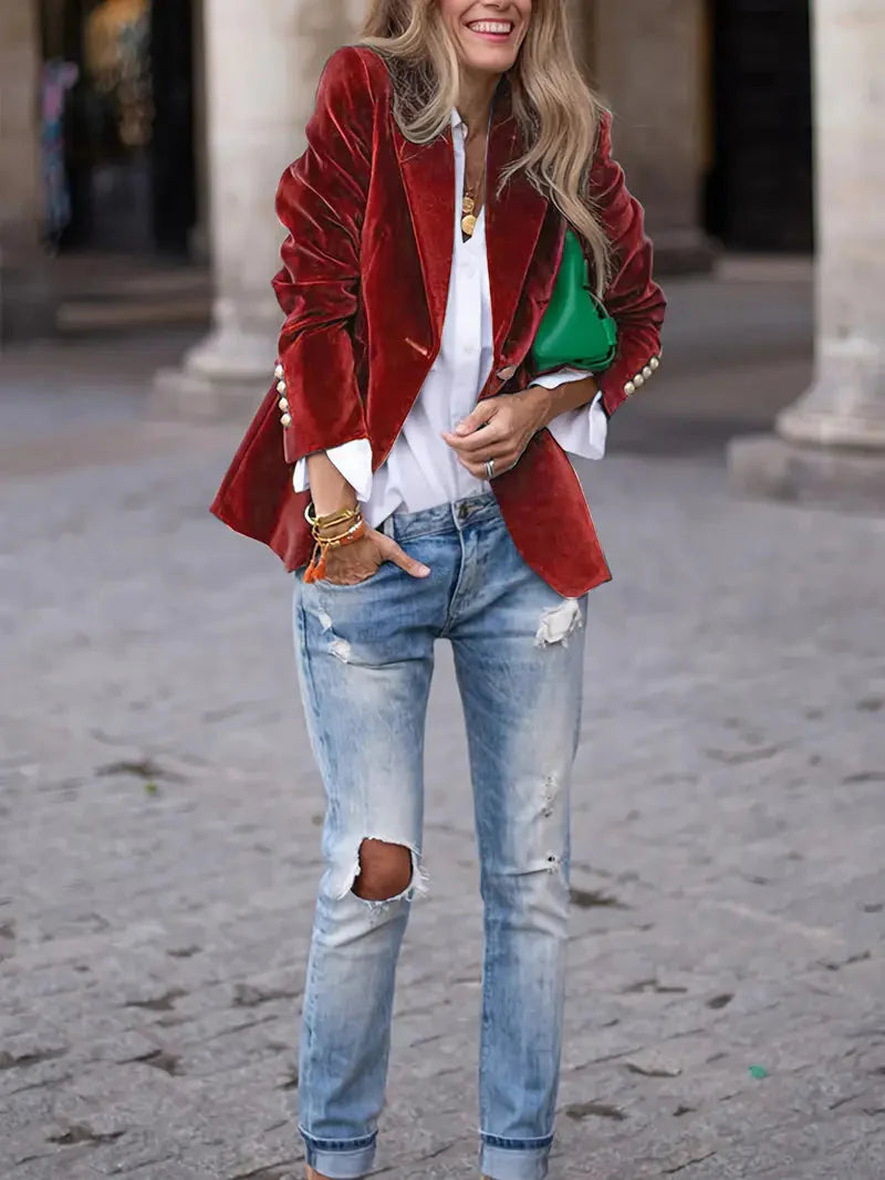 Laurel Crest™ | Elegant Velvet Blazer