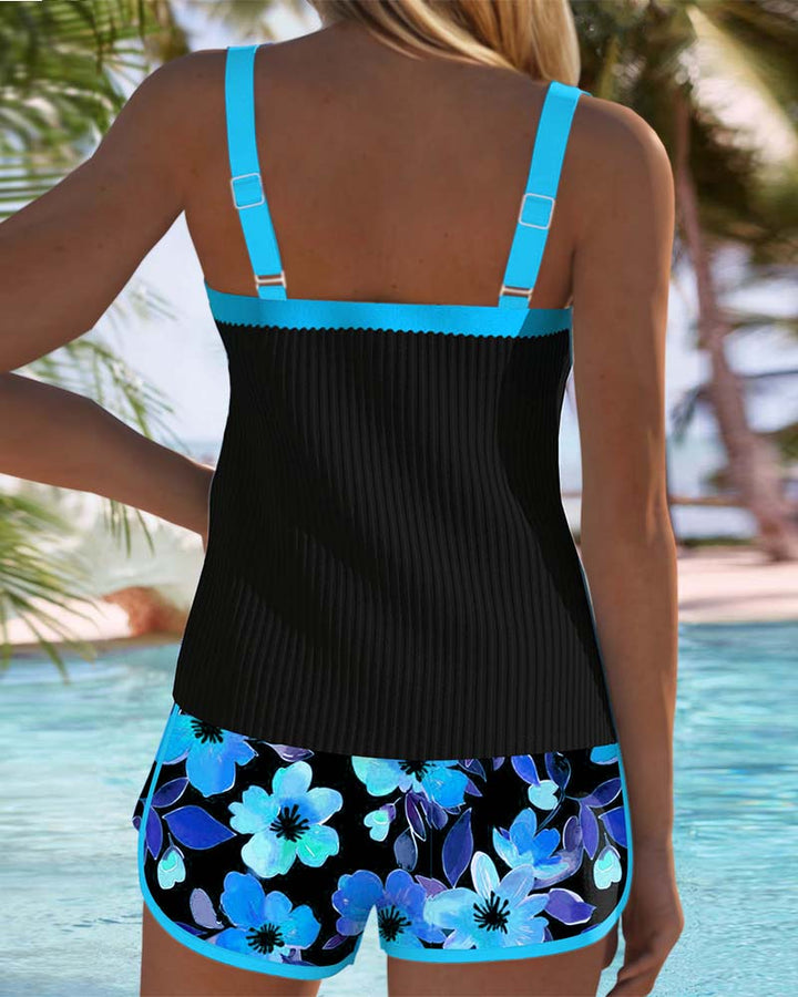 Karen | Swimsuit Tank Top with Floral Boxer Set