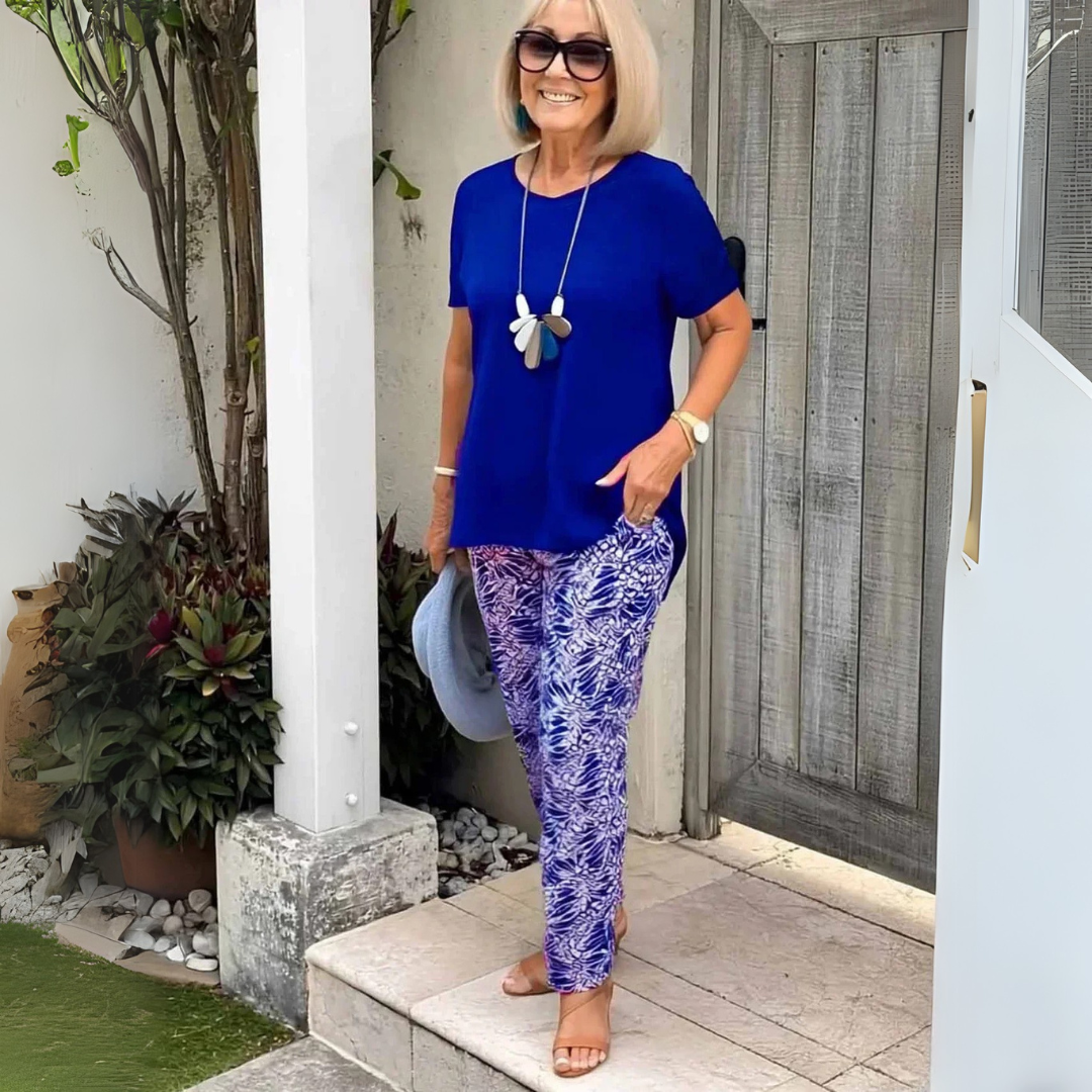 Natalie | Cotton-Blend Two-Piece Set – Effortless Polish, All-Day Comfort