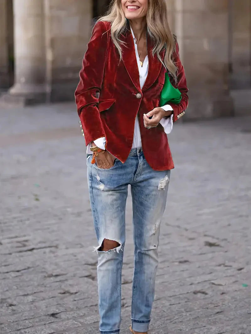 Laurel Crest™ | Elegant Velvet Blazer