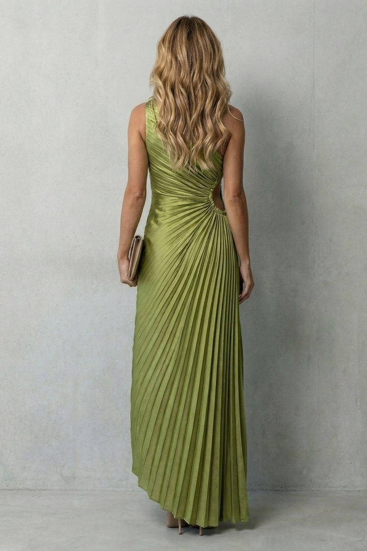 Felina – Statement elegance – Women’s One-Shoulder Pleated Maxi Dress