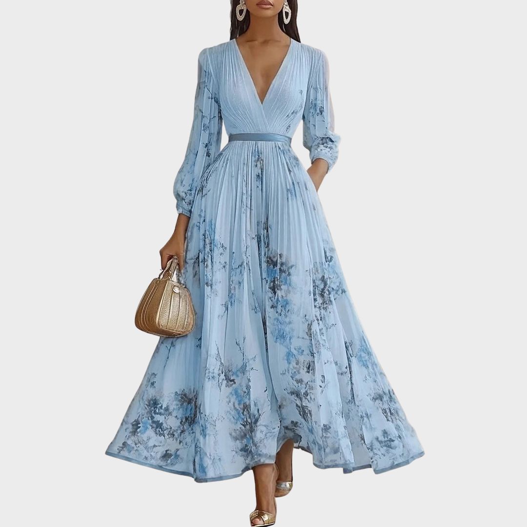 JOANA | ELEGANT PLEATED MAXI DRESS