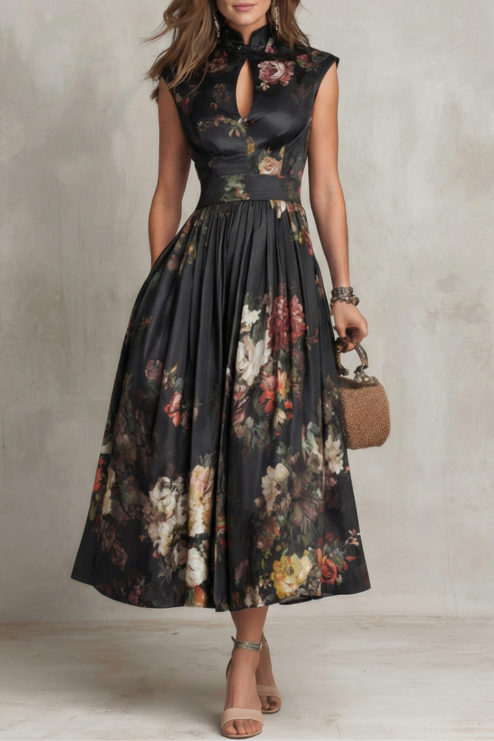 Nadia– Vintage floral elegance – Midi dress