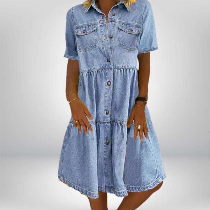 Amelia - Boho Denimklänning Anna & Maja