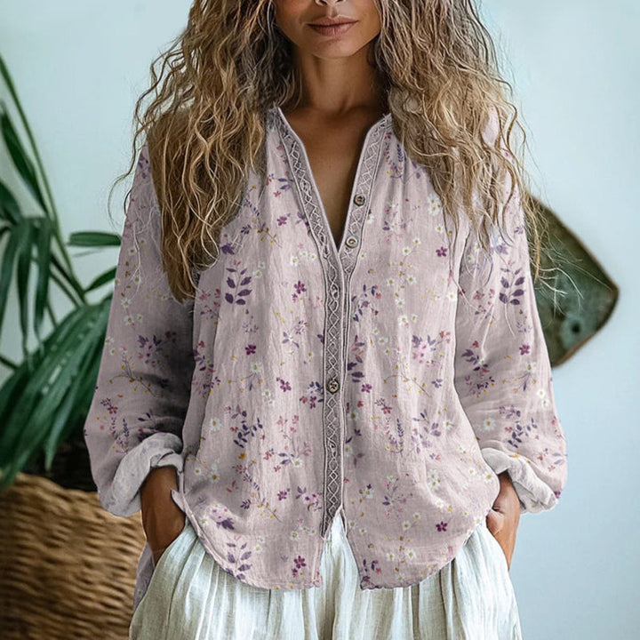 Amélie™ - Soft Vintage Leaf Blouse | Vintage Muse Collection