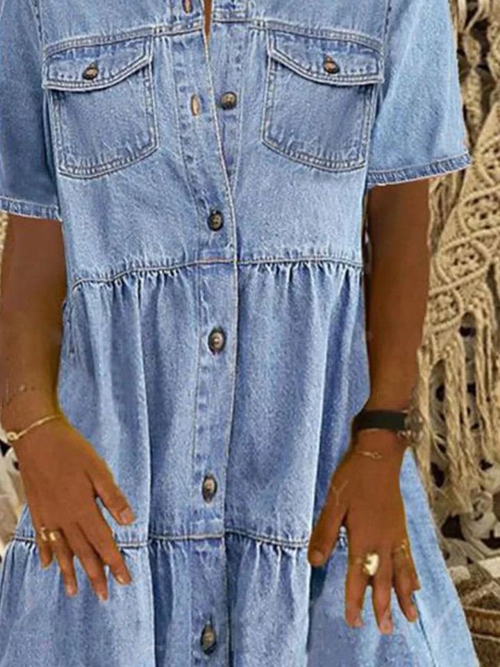 Amelia - Boho Denimklänning Anna & Maja