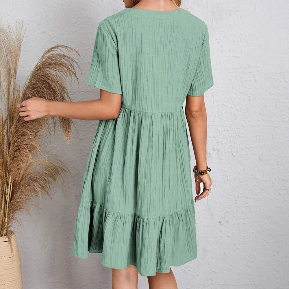 Audrey - Boho Ruffle Mini Dress