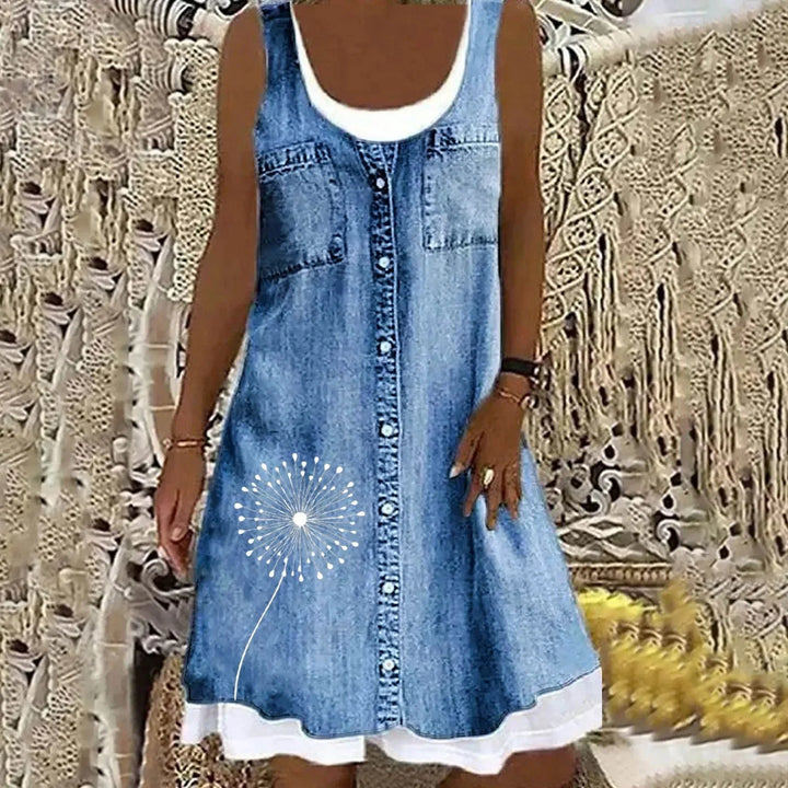 Viola - Mjuk och Elegant Denimklänning Anna & Maja