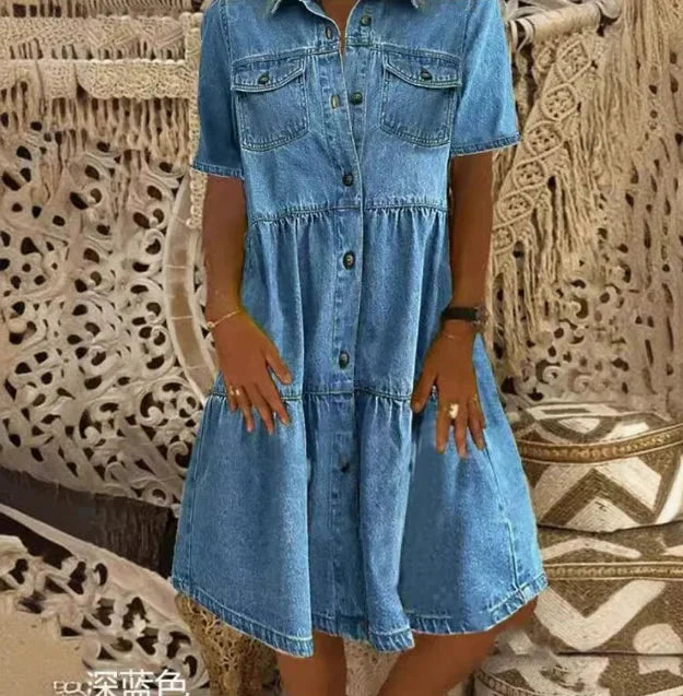 Amelia - Boho Denimklänning Anna & Maja