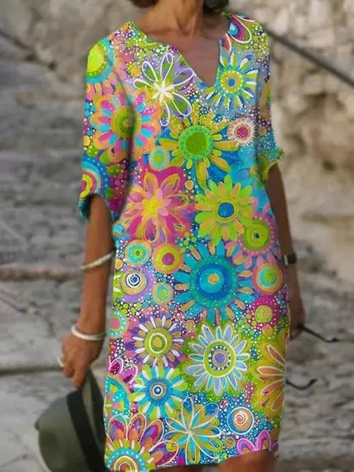 Christina | Vibrant Floral Midi Dress
