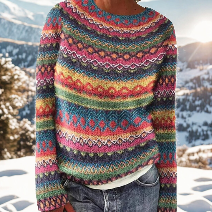 Liv – Sweater with Nordic Shoulder Patter