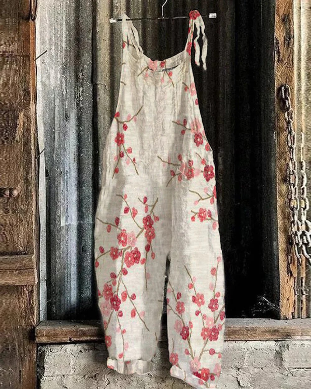 Alea™ | Lightweight artisanal jumpsuit cherry blossoms