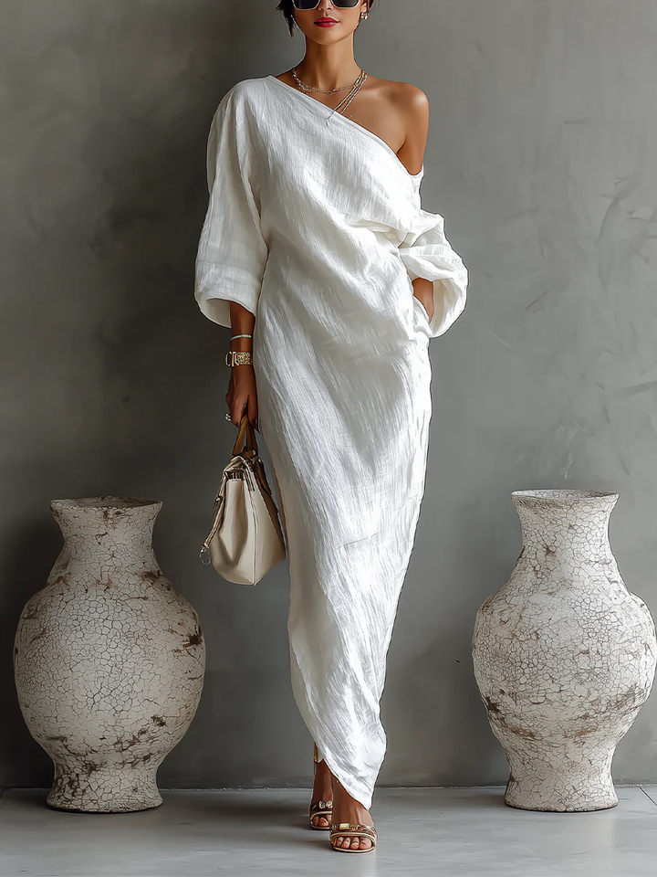 Elise™ | Elegant asymmetrical maxi dress