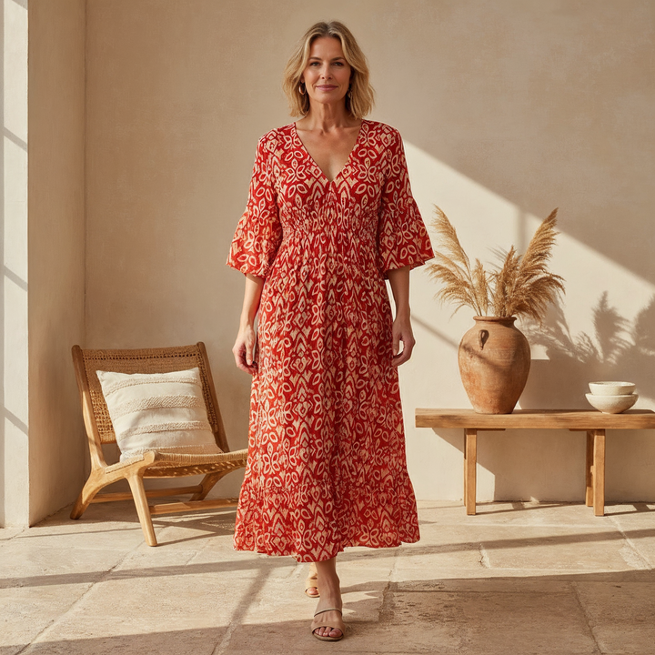 Liana - Boho Printed Dress