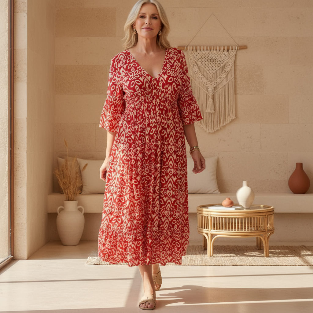 Liana - Boho Printed Dress