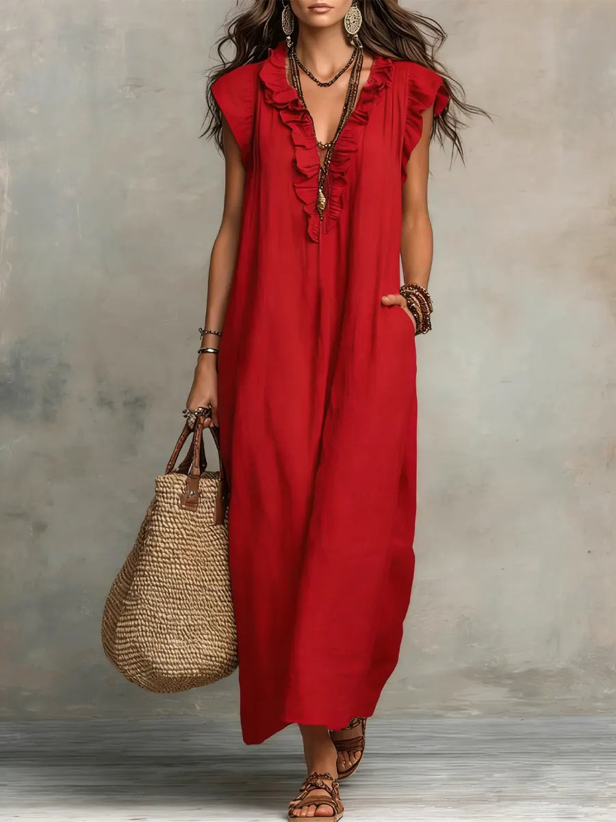 Amélia | Effortless Bohemian Linen Maxi Dress