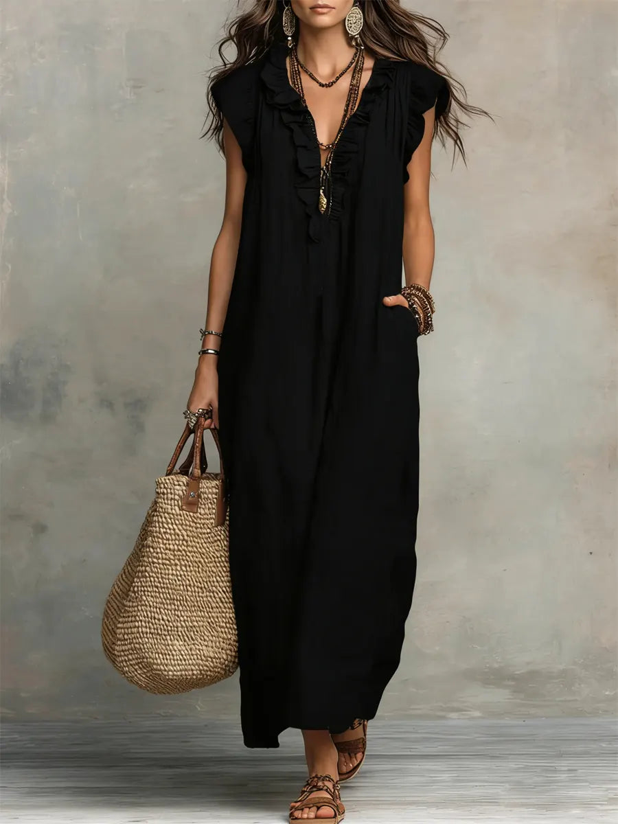 Amélia | Effortless Bohemian Linen Maxi Dress