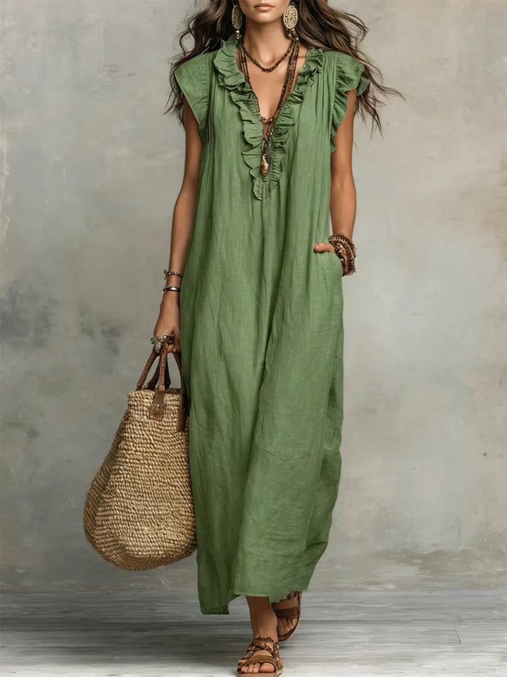 Amélia | Effortless Bohemian Linen Maxi Dress