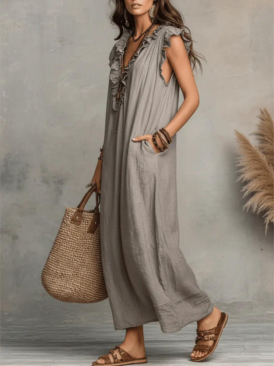 Amélia | Effortless Bohemian Linen Maxi Dress