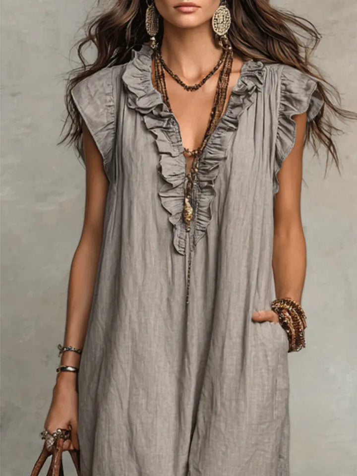 Amélia | Effortless Bohemian Linen Maxi Dress