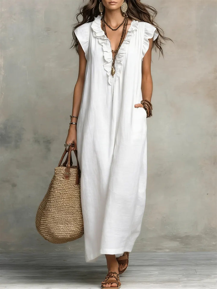 Amélia | Effortless Bohemian Linen Maxi Dress
