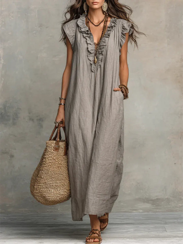 Amélia | Effortless Bohemian Linen Maxi Dress