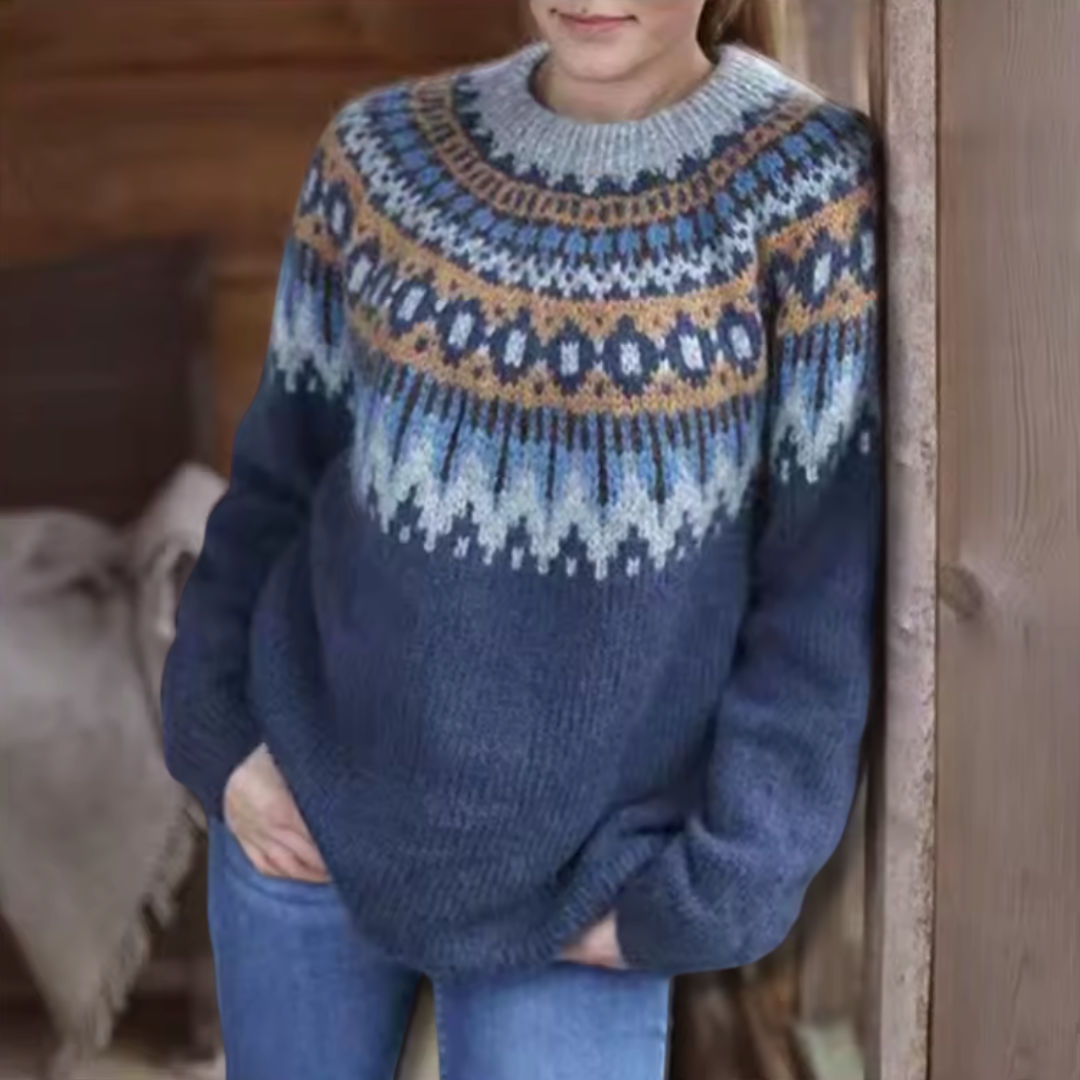 Freya – Knitted Sweater with Nordic Pattern